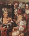 Alte Frau am Spiegel italienischen Barock Bernardo Strozzi
